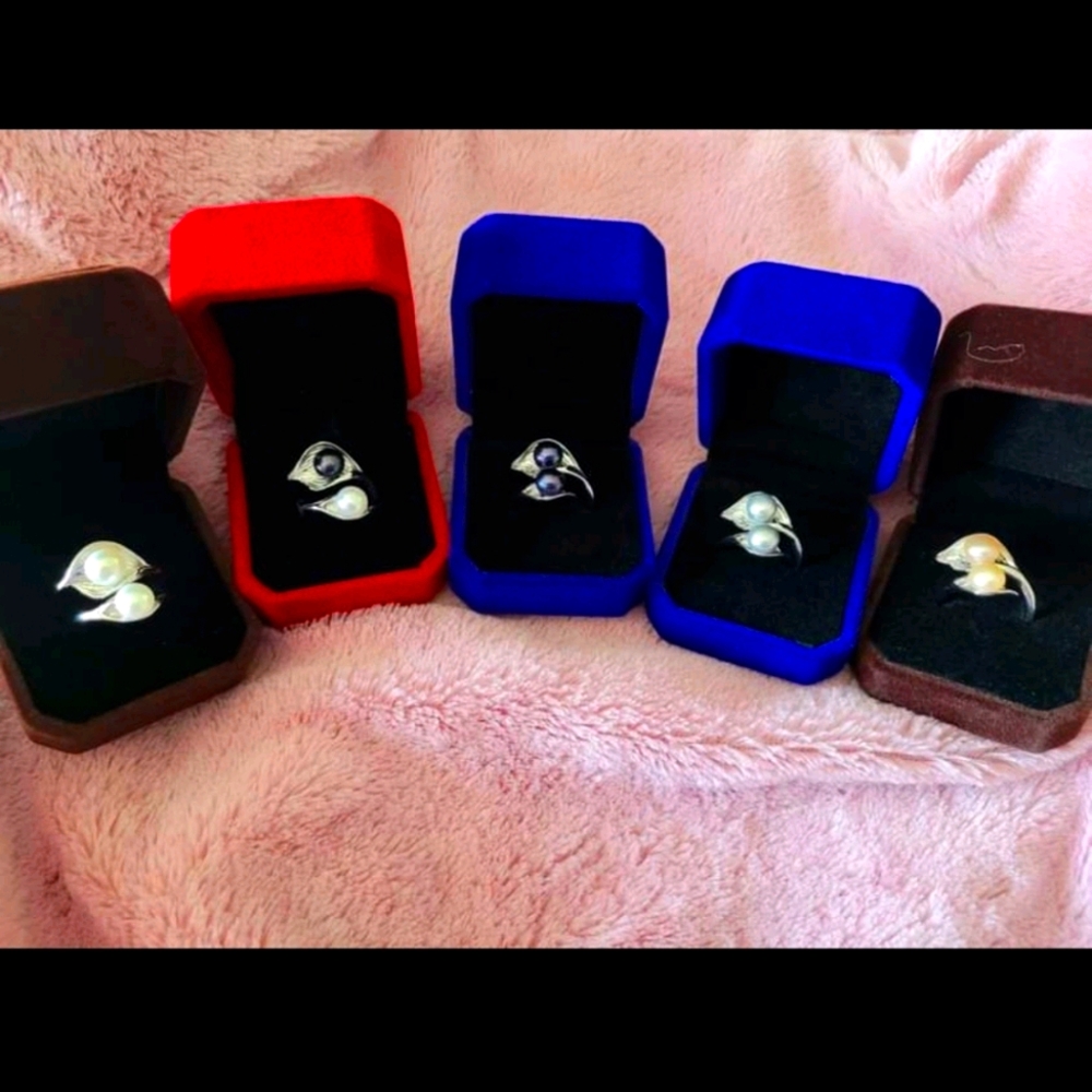 Natural Freshwater Double Pearl Sterling Silver